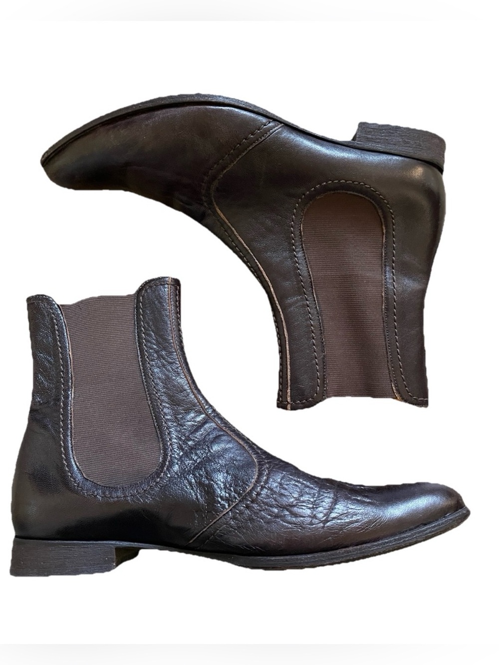 MOSQUITOS Brand Brown LEATHER Chelsea Booties ANKLE BOOTS Size US 7 - 7.5 (UK 5)